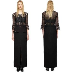 Self-Portrait Maxi Elegant Black Lace Dress